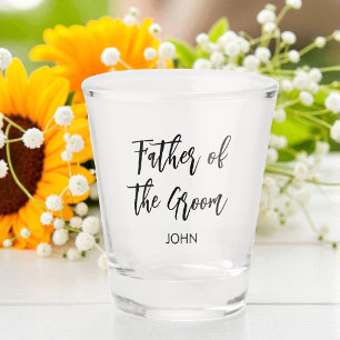 Vader van de Bruidegom Zwart Wit Shot Glas