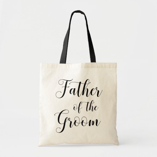 Vader van de bruidegom. Zwart-wit trouwscript Tote Bag (Voorkant)