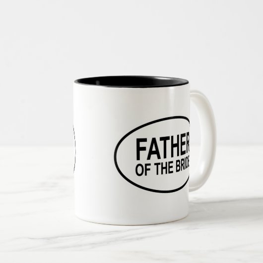 Vader van de bruidsbruidsovale tweekleurige koffiemok (Voorkant rechts)