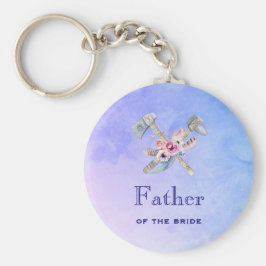 Vader van de bruidsschat Waterverf Tomahawk Sleutelhanger