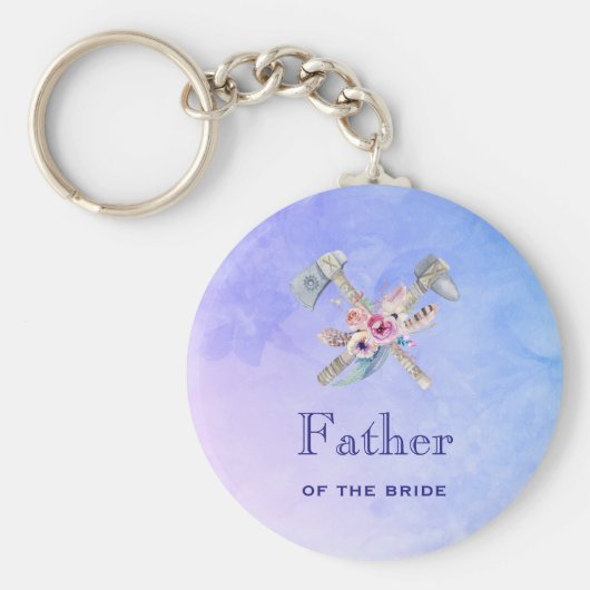 Vader van de bruidsschat Waterverf Tomahawk Sleutelhanger (Voorkant)