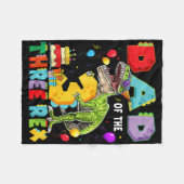 Vader van de drie Rex 3e verjaardag jongen dinosau Fleece Deken (Voorkant (Horizontaal))