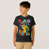 Vader van de drie Rex 3e verjaardag jongen dinosau T-shirt (Voorkant volledig)