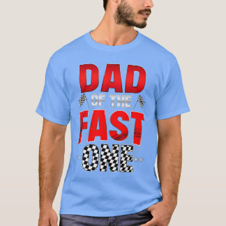 Vader van de Fast One Birthday Boy Race Family Mat T-shirt