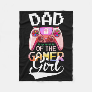 Vader van de gamer girl bijpassende videogeburtsta fleece deken