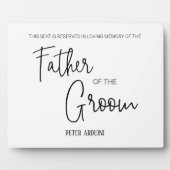 Vader van de Gereserveerde Groom-voorzitter Weddin Fotoplaat (Voorkant)