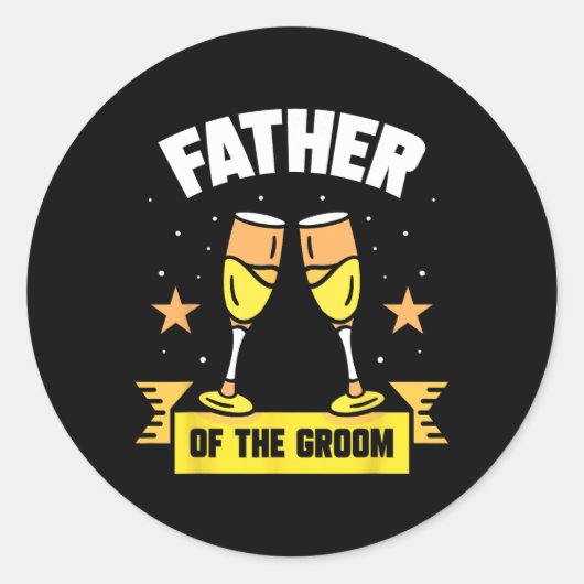 Vader van de Gezegden van de Groom Wedding Party Ronde Sticker (Voorkant)