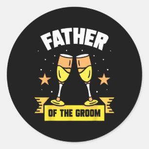 Vader van de Gezegden van de Groom Wedding Party Ronde Sticker