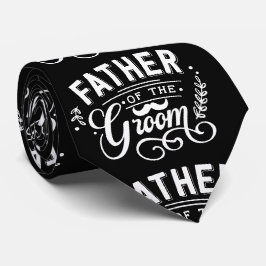 Vader van de Groom Black and White Stropdas