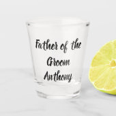 Vader van de Groom Black Custom Name Gift Wedding Shot Glas (Voorkant)