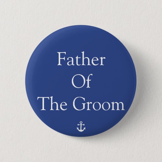 Vader van de Groom Blue Nautical Wedding Buttons (Voorkant)