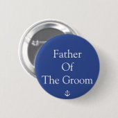 Vader van de Groom Blue Nautical Wedding Buttons (Voorkant /achterkant)