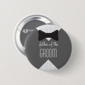 Vader van de Groom Bowtie & Stripes Ronde Button 5,7 Cm (Voorkant /achterkant)