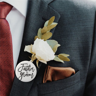 Vader van de Groom Brush Wedding Bridal Party Ronde Button 5,7 Cm