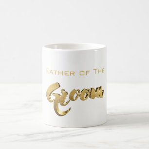 Vader van de Groom Elegant Typografie Gold Text Koffiemok