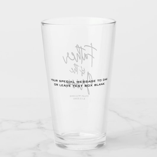 Vader van de Groom Gepersonaliseerd Glas (Achterkant)