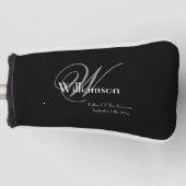 Vader van de Groom Gift Elegant Monogram Rustic Golfheadcover (Voorkant)