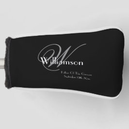 Vader van de Groom Gift Elegant Monogram Rustic Golfheadcover