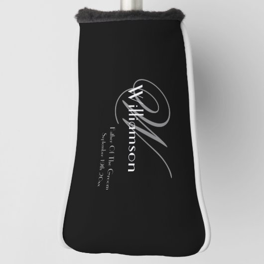 Vader van de Groom Gift Elegant Monogram Rustic Golfheadcover (Draai 90)