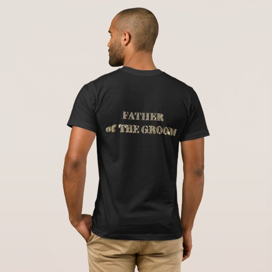 Vader van de Groom Golden Glitter Typografie T-shirt (Achterkant volledig)