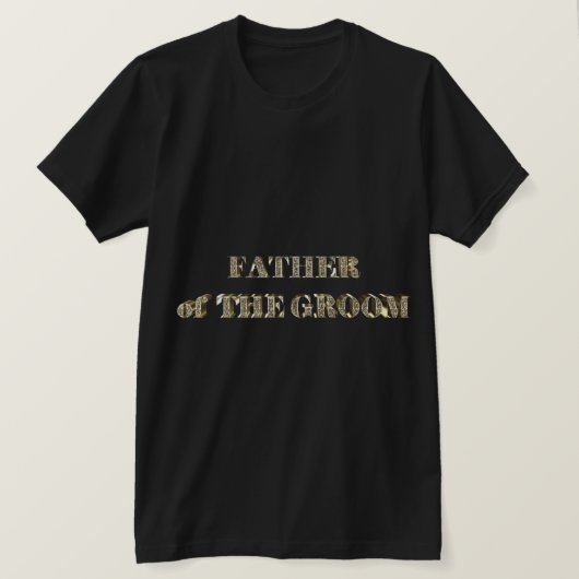 Vader van de Groom Golden Glitter Typografie T-shirt (Design voorkant)