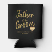 Vader van de Groom in Gold Script Blikjeskoeler (Voorkant)