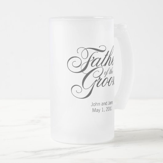 Vader van de Groom-Mok Matglas Bierpul (Voorkant rechts)