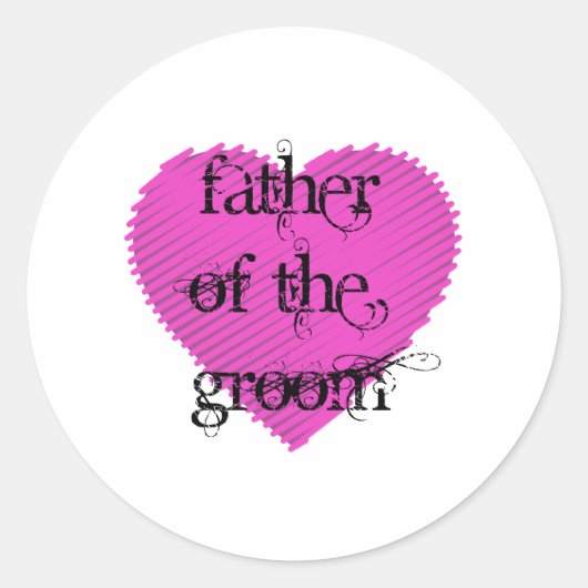 Vader van de Groom Ronde Sticker (Voorkant)