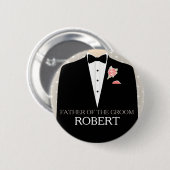 Vader van de groom tuxedo noem de trouwpin knoop ronde button 5,7 cm (Voorkant /achterkant)