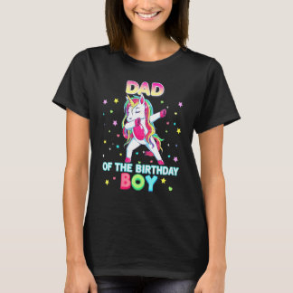 Vader van de jarige jongen Dabbing Unicorn Familie T-shirt