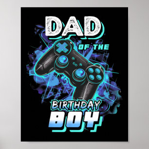 Vader van de jarige jongen Matching videospel Verj Poster