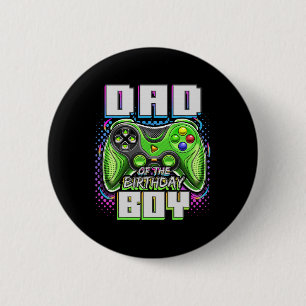 Vader van de jarige jongen Matching videospel Verj Ronde Button 5,7 Cm