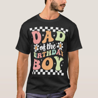 Vader van de jarige jongen Retro familie groovy ve T-shirt