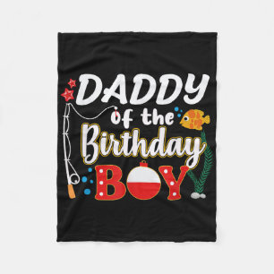 Vader van de jarige jongen vissen familie matching fleece deken