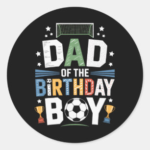 Vader van de jarige jongen Voetbal Ll Scorende Fee Ronde Sticker