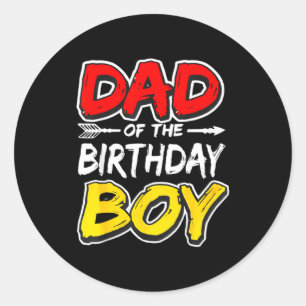 Vader van de jarige matching familiefeest ronde sticker