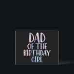 Vader van de jarige meid Tie Dye Kleurrijke Verjaa Notitiekaartje<br><div class="desc">Vader van de jarige meid Tie Dye Kleurrijke Verjaardag</div>