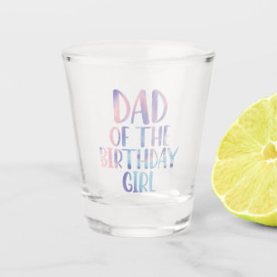 Vader van de jarige meid Tie Dye Kleurrijke Verjaa Shot Glas