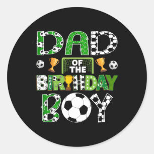Vader van de jarige voetbalspeler Speldag Ronde Sticker