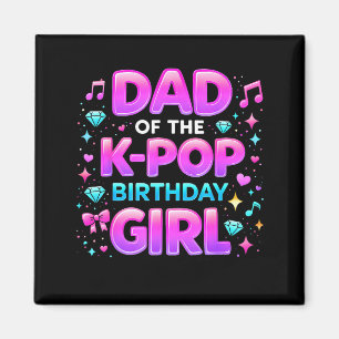 Vader van de k-pop-verjaardagsfeestje meisje bijpa magneet