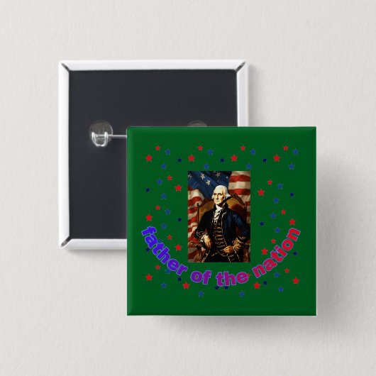 Vader van de natie bosgroen vierkante button 5,1 cm (Voorkant /achterkant)