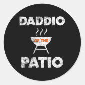 Vader van de Patio Grill Daddy BBQ Grillen Juli Ronde Sticker (Voorkant)