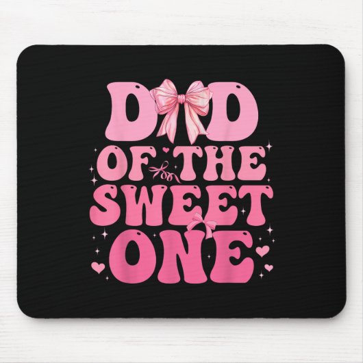 Vader van de Sweet One Coquette Bow 1e verjaardag Muismat (Voorkant)
