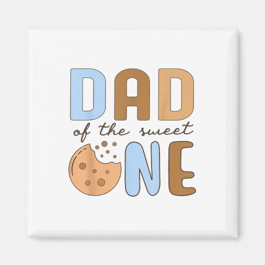 Vader van de Sweet One koekjes en melk 1e verjaard Magneet (Voorkant)