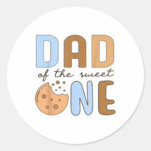 Vader van de Sweet One koekjes en melk 1e verjaard Ronde Sticker