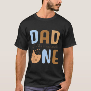 Vader van de Sweet One koekjes en melk 1e verjaard T-shirt