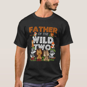 Vader van de twee dierentuin Birthday Woodland Ani T-shirt