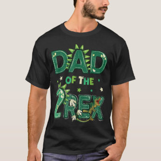 Vader van de twee Rex-verjaardagsdinosauriër-famil T-shirt
