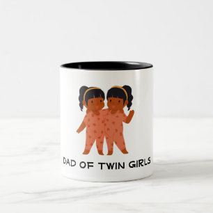 Vader van de Twin Girls Tweekleurige Koffiemok