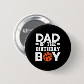 Vader van de verjaardag Boy Bysketbyll Coach Byske Ronde Button 5,7 Cm (Voorkant /achterkant)